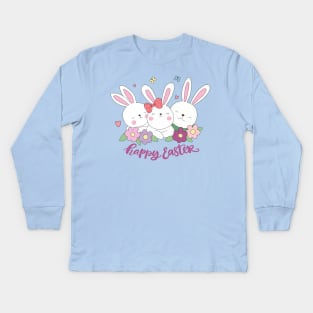 Easter Bunnies Kids Long Sleeve T-Shirt